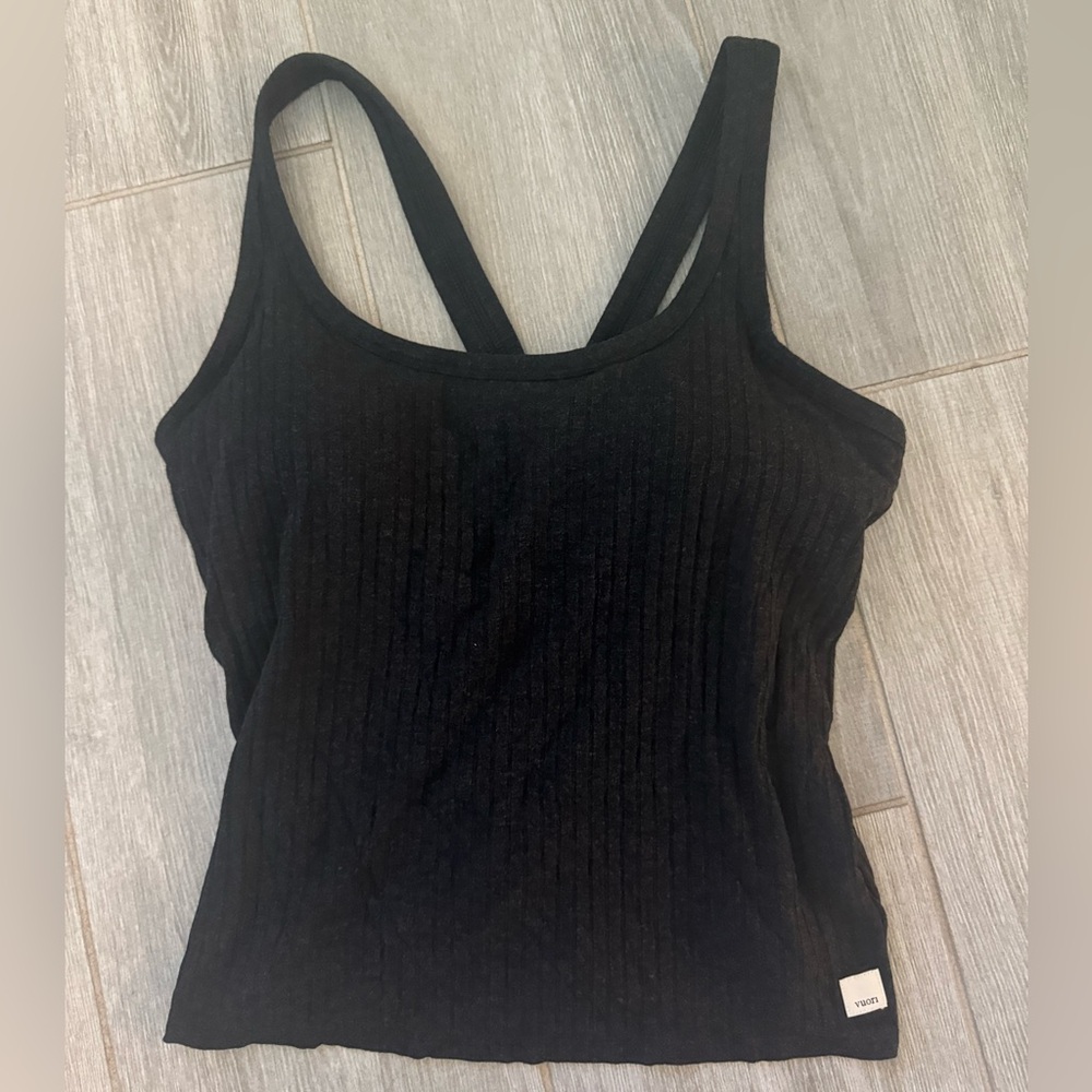Vuori Black Tank with Built in Bra